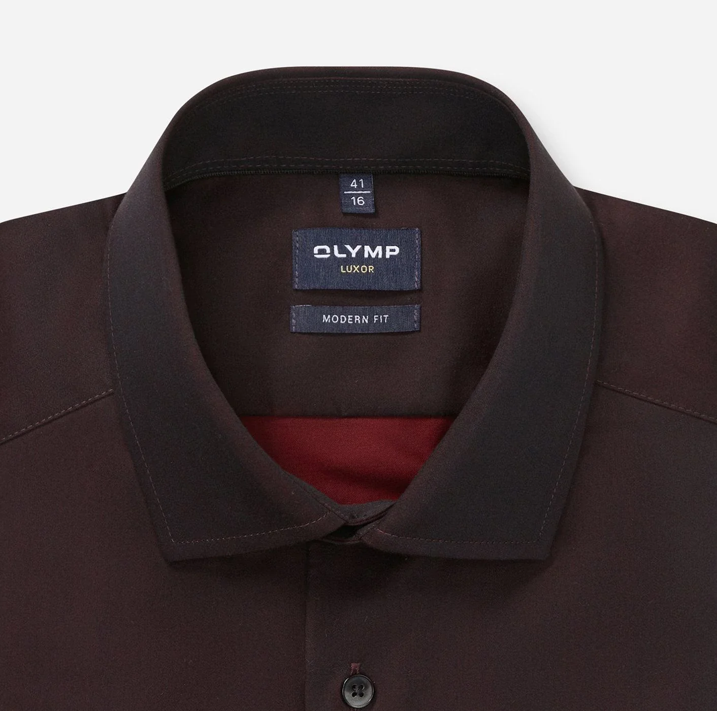 Olymp miesten kauluspaita 042 LUXOR MODERN FIT SATIN, viininpunainen - Image 2