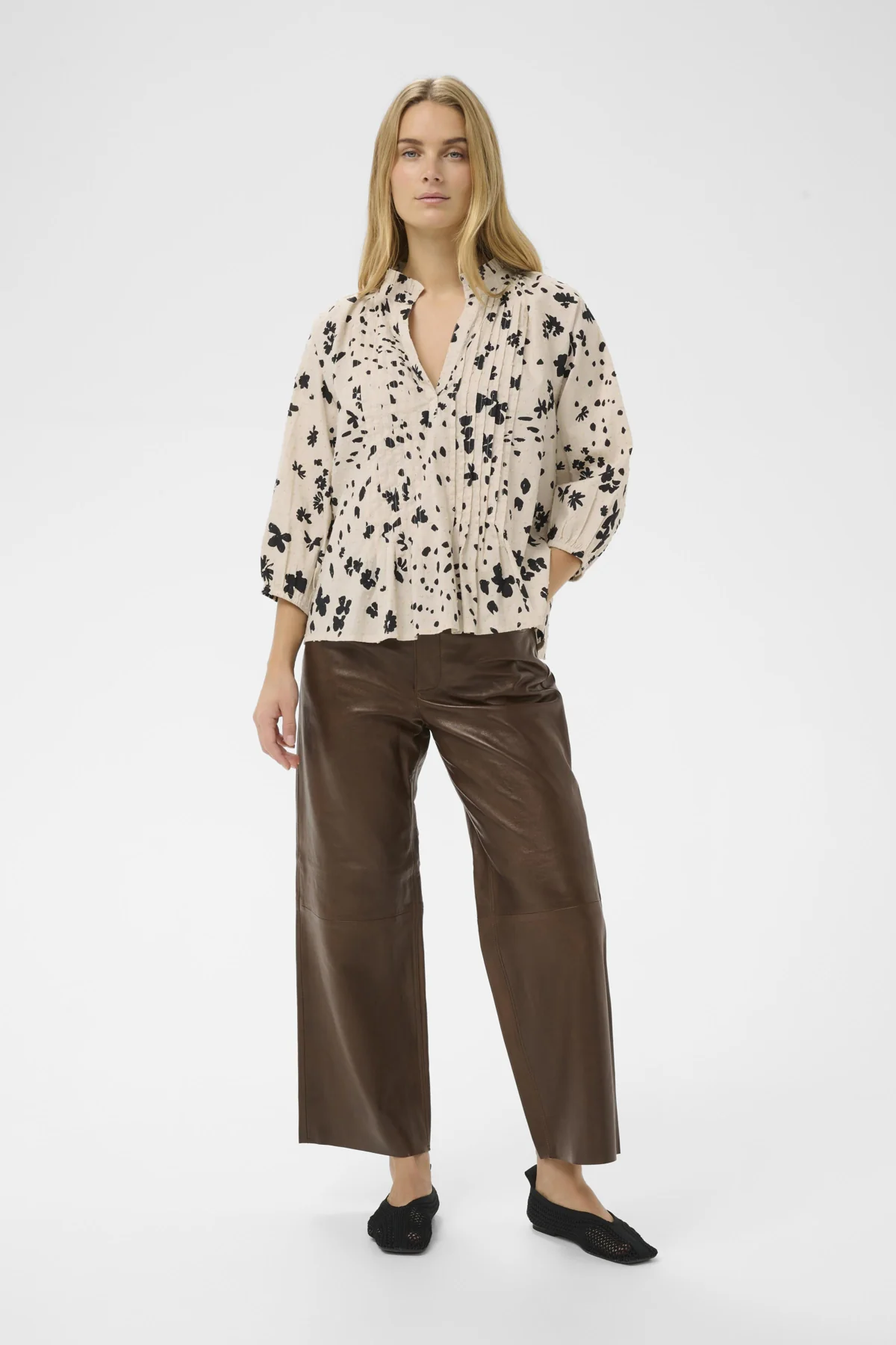 Part Two naisten pusero ALETTAPW BL, Black Dot Flower Print - Image 6