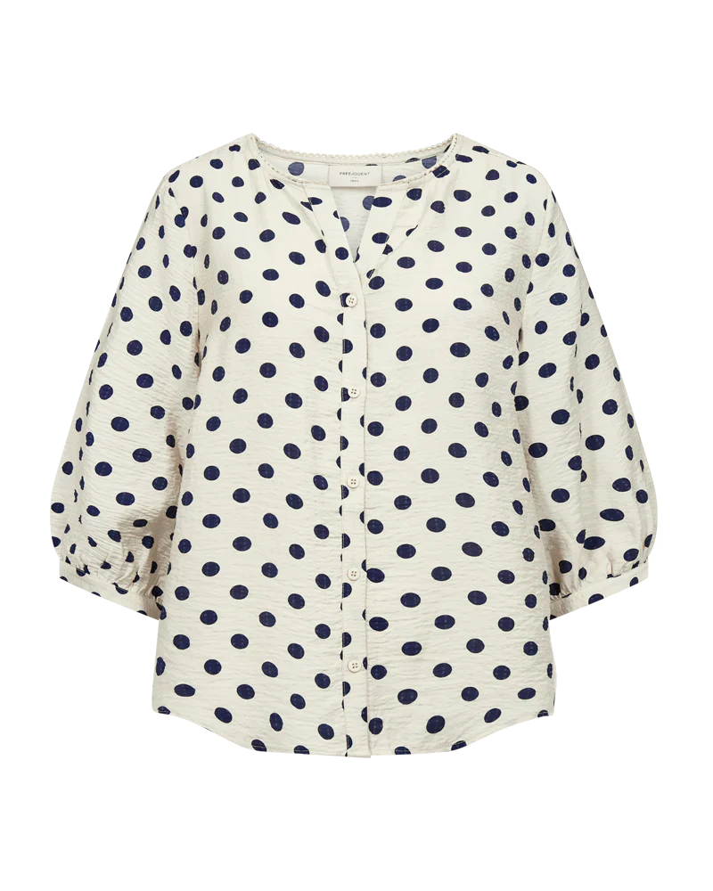 Freequent naisten pusero Alma Blouse, kuosillinen beige - Image 4