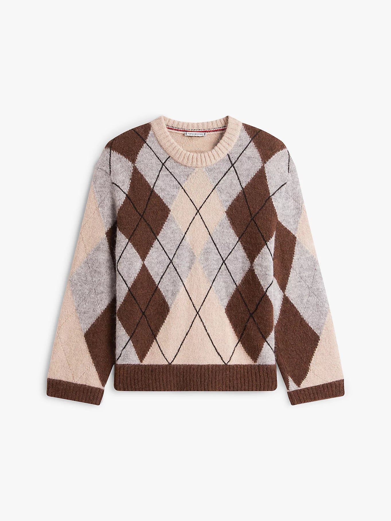Tommy Hilfiger naisten neulepusero ALPACA BLEND ARGYLE C-NK LS SWEATER, monivärinen kuosi - Image 2