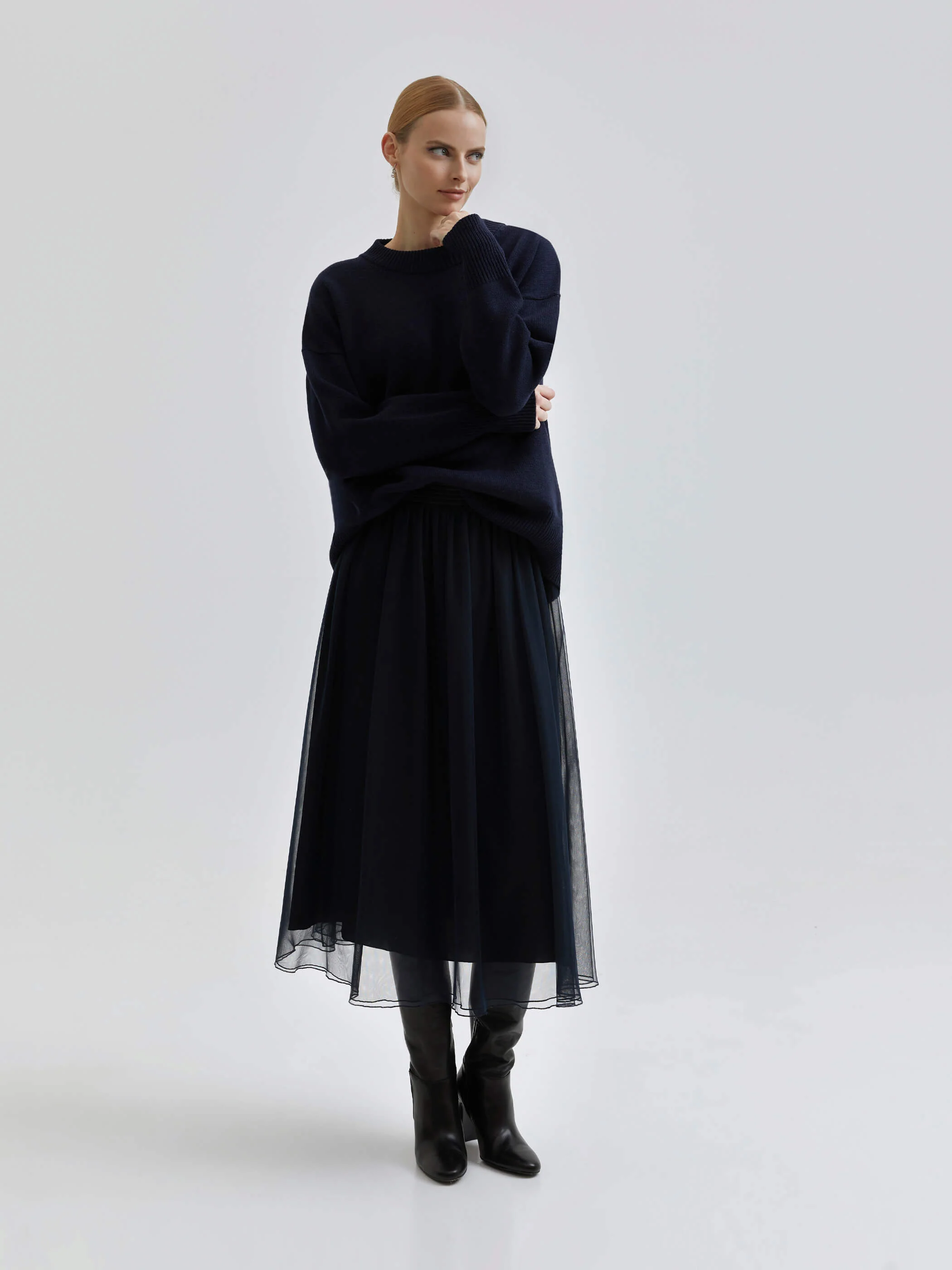 Andiata Naisten Hame, RORY 85 K SKIRT Tummansininen - Image 4