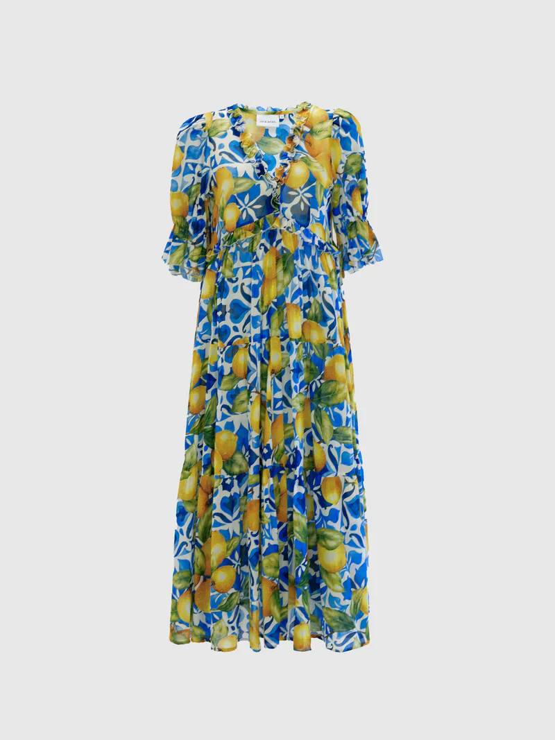 Andiata naisten täyspitkä mekko, ERMINIA DRESS Monivärinen Kuosi - Image 3