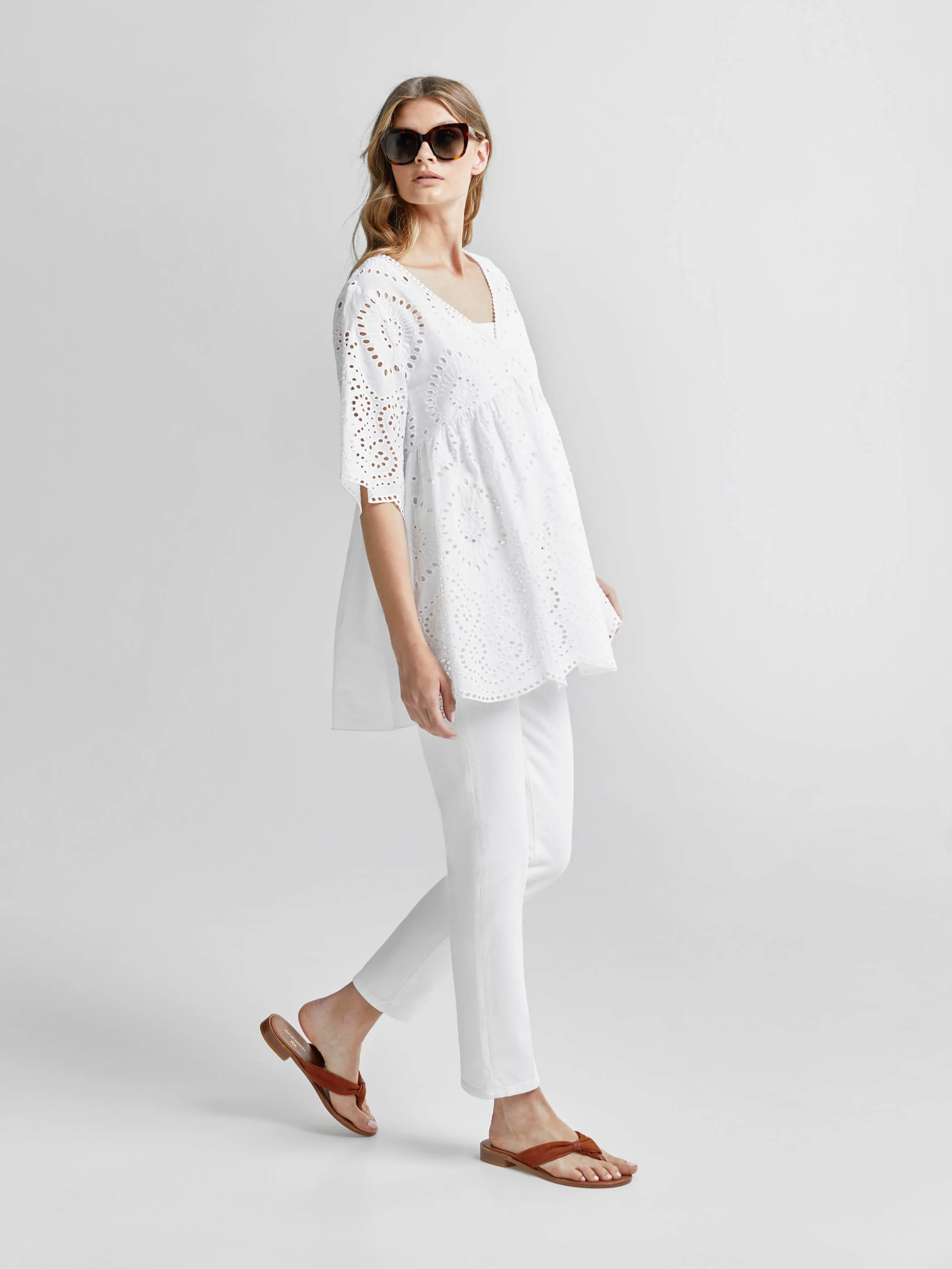 Andiata Naisten Tunika, NOVAL BLOUSE Valkoinen - Image 2
