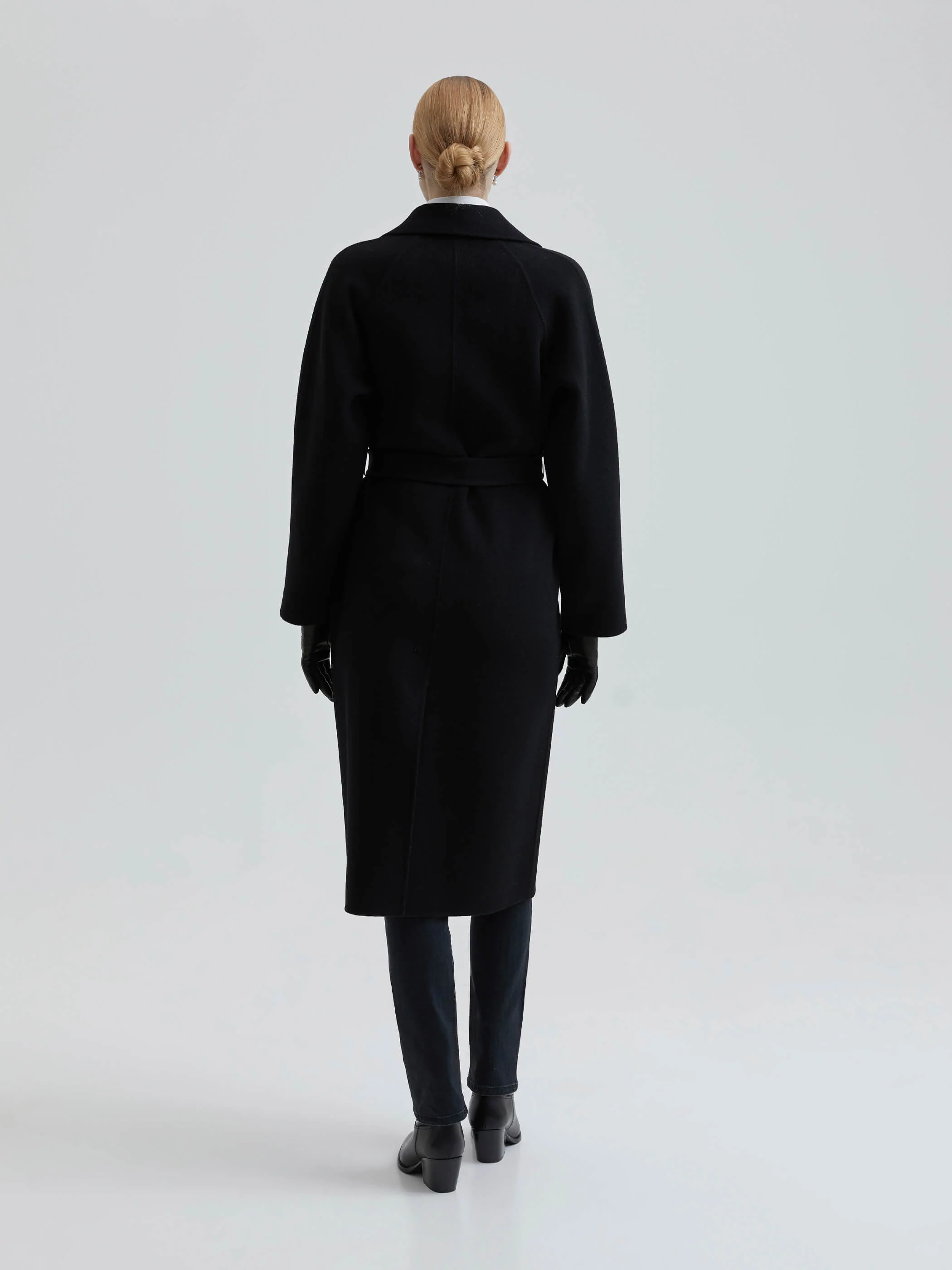 Andiata Naisten Villakangastakki, LEVIA COAT 100% WOOL Musta - Image 4