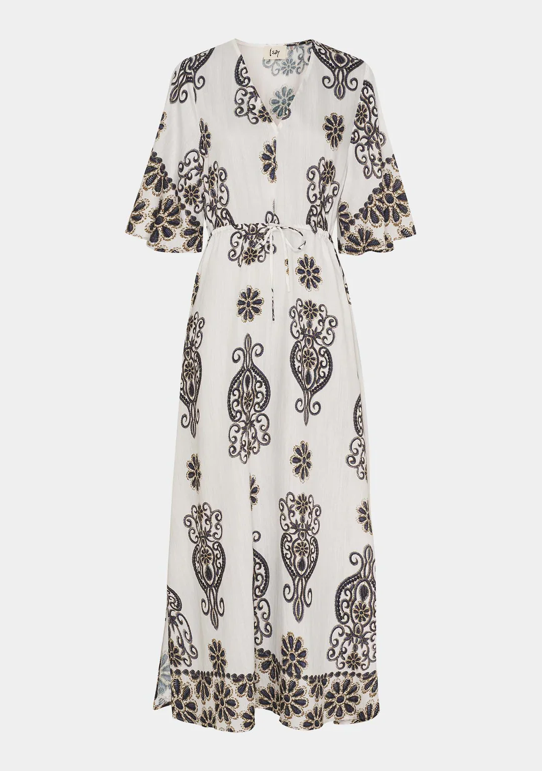 Isay mekko Ane Long Dress, ruskea kuosillinen - Image 3