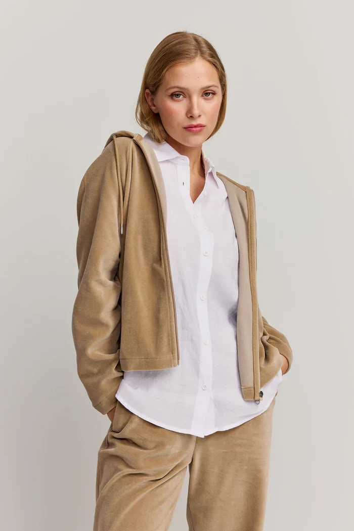 Makia naisten huppari Anne Zip Hoodie, vaalea beige - Image 6