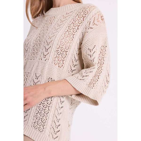 Freequent naisten neulepusero Arwen Pullover, hiekka - Image 2