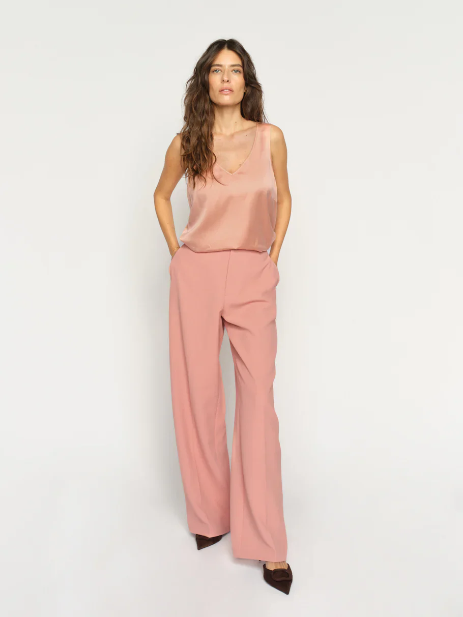 Mos Mosh naisten toppi Astrid V-Neck Silk Tank Top, vaaleanpunainen - Image 2