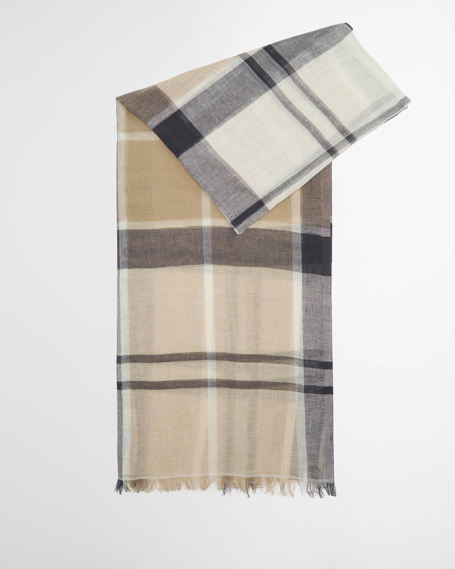 Barbour huivi Abigail Scarf, beige ruutu - Image 2