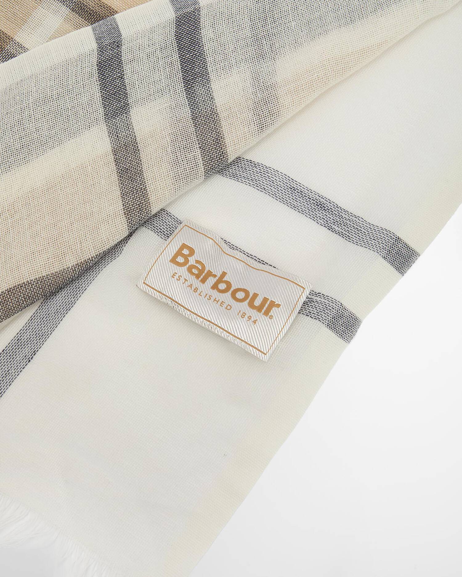Barbour huivi Abigail Scarf, beige ruutu - Image 3