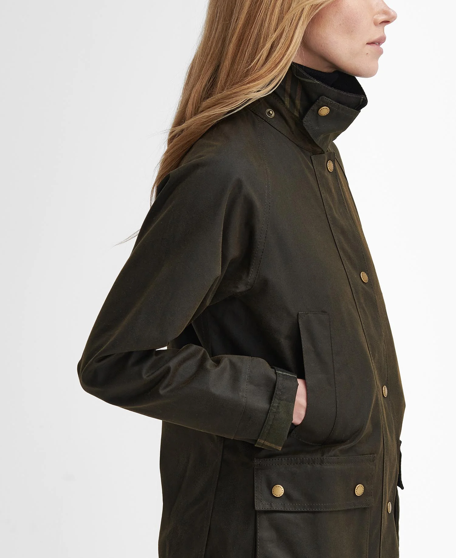 Barbour Acorn Wax Jacket KHAKI - Image 3
