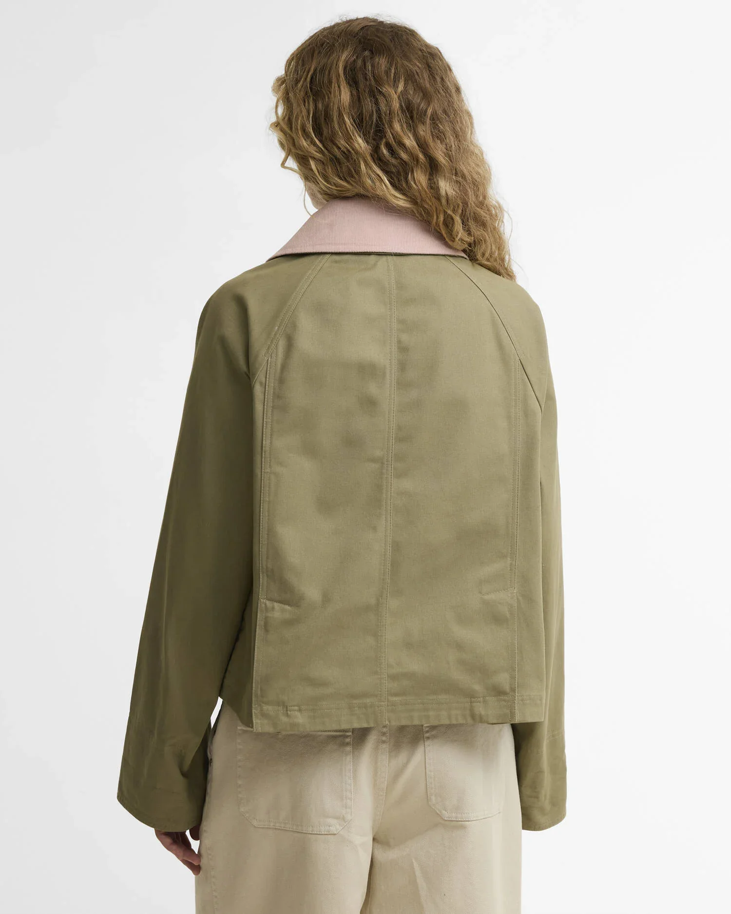 Barbour naisten takki Barbour Crop Beadnell Jacket, khaki - Image 3