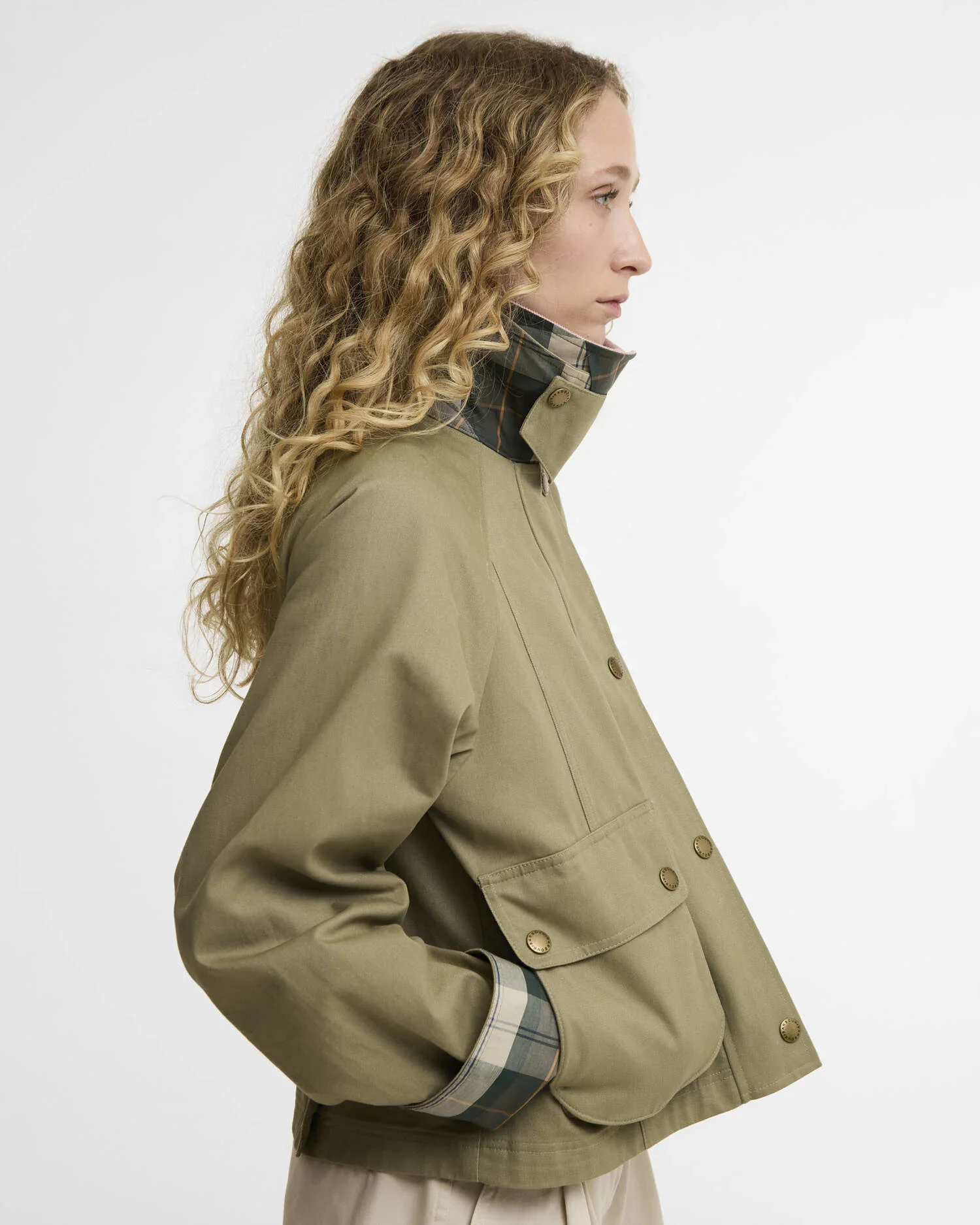 Barbour naisten takki Barbour Crop Beadnell Jacket, khaki - Image 5