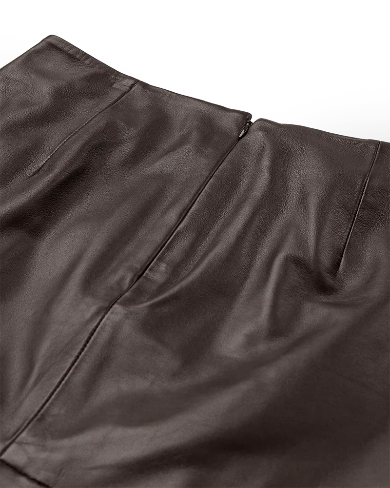 Copenhagen Muse naisten hame BARON SKIRT, tummanruskea - Image 3