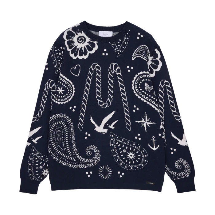 Makia miesten neulepusero Beam Knit, tummansininen - Image 3