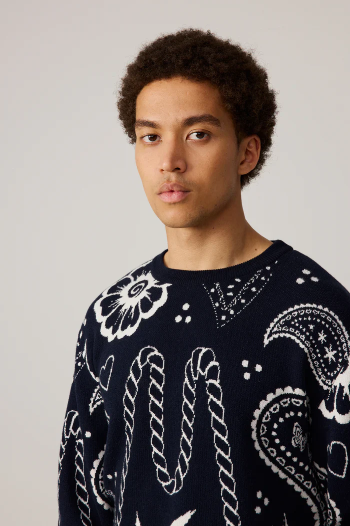 Makia miesten neulepusero Beam Knit, tummansininen - Image 6