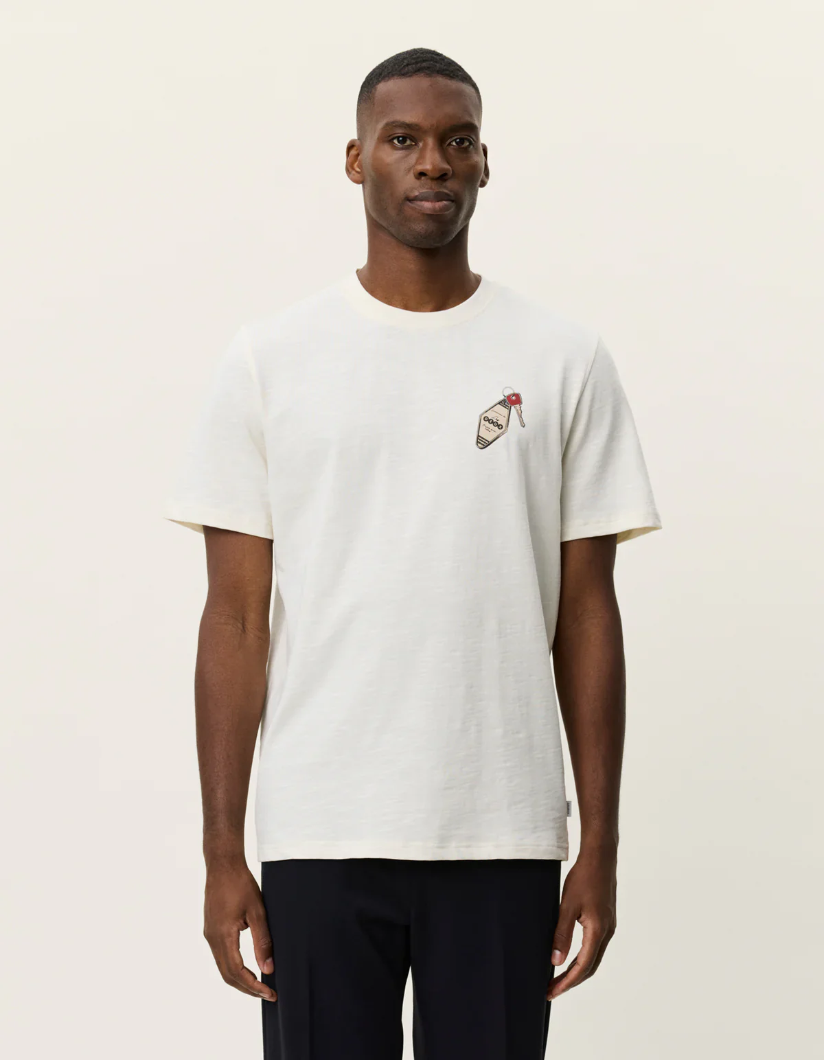 Les Deux miesten t-paita Ben Troy Keys T-shirt, luonnonvalkoinen