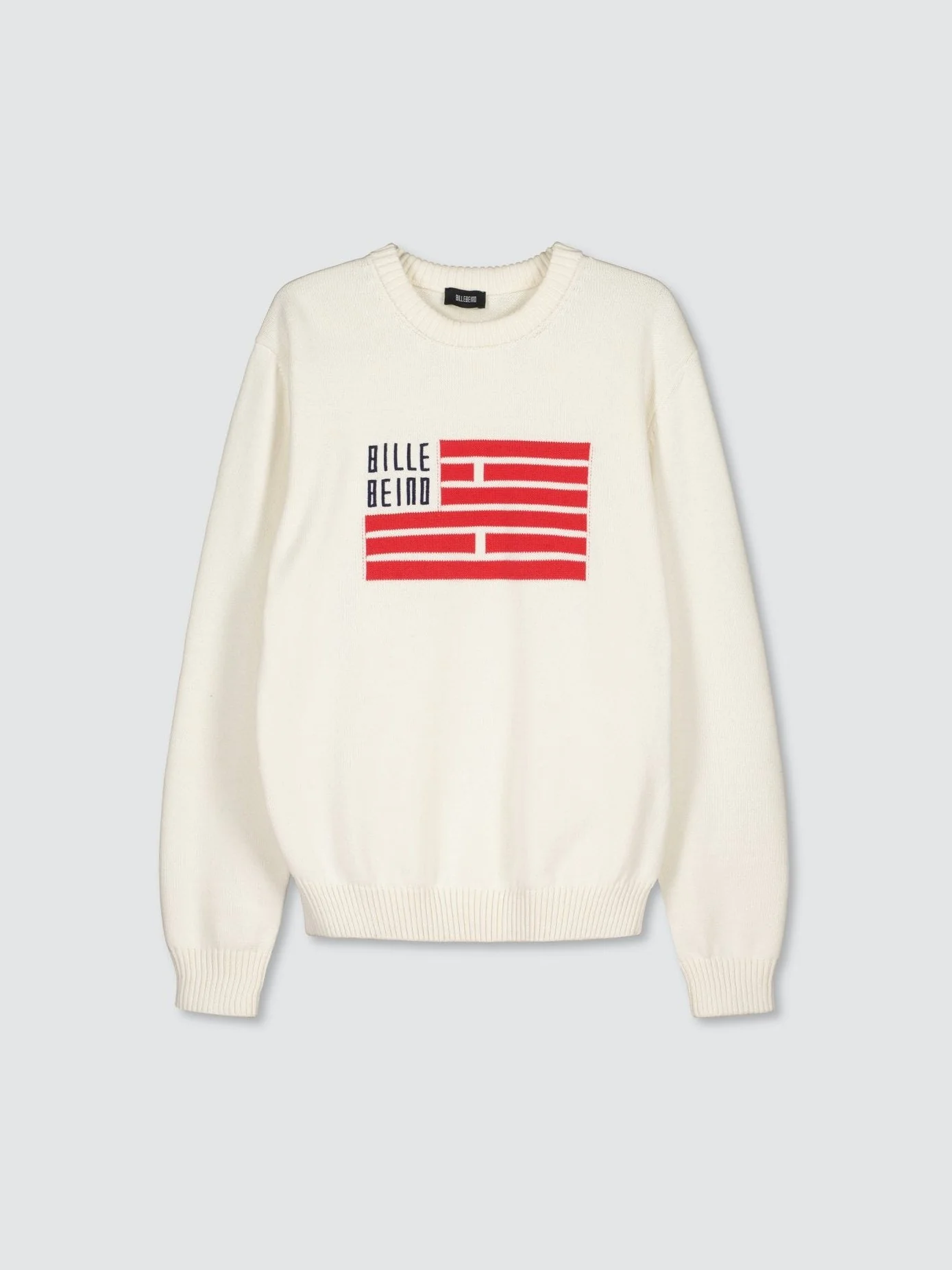 Billebeino miesten neulepaita, FLAG SWEATER Valkoinen