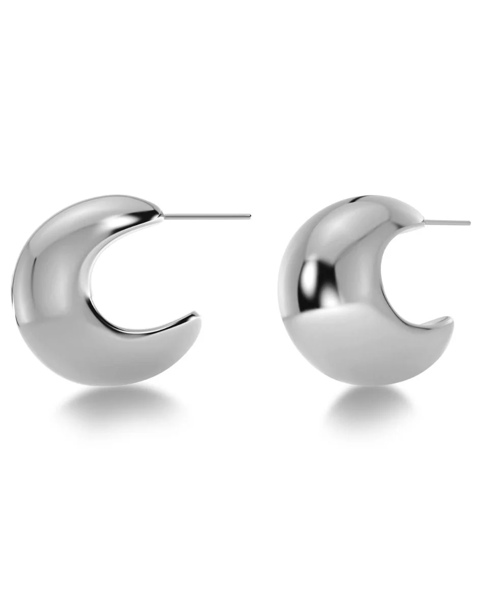 Edblad korvakorut Bold Creoles L Steel, Stainless steel