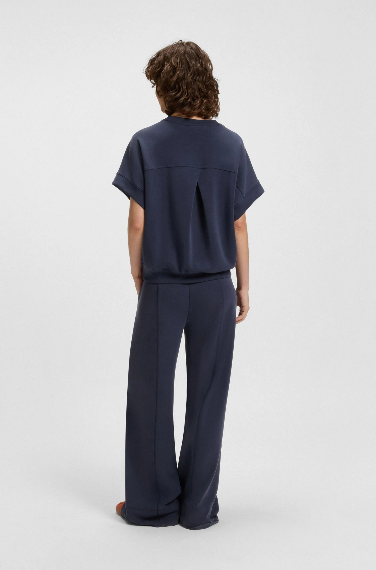 BOSS Orange naisten housut, ENURI JERSEY TROUSERS Tummansininen - Image 2