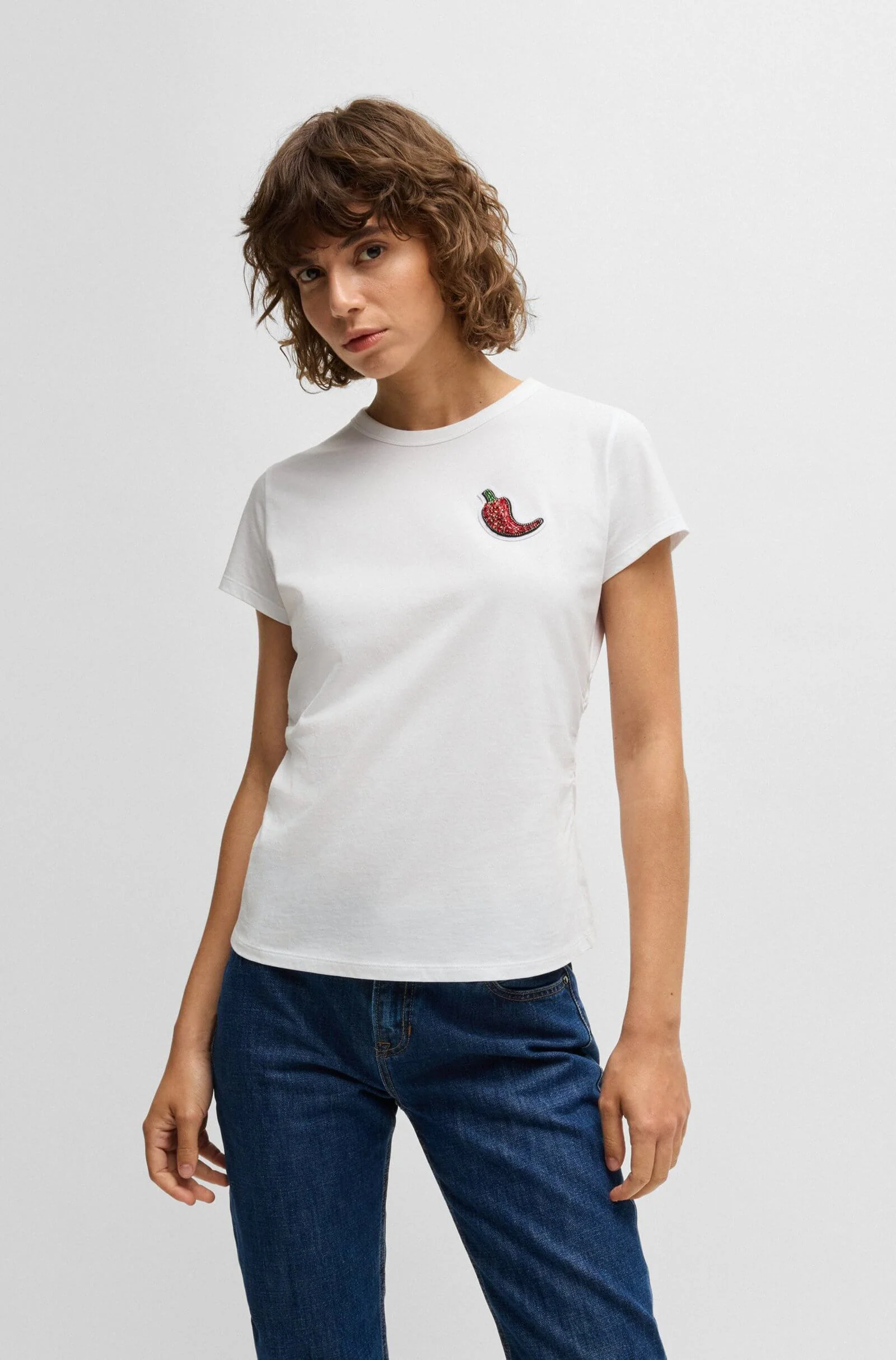 Boss Orange naisten t-paita, ENDORA T-SHIRT Valkoinen