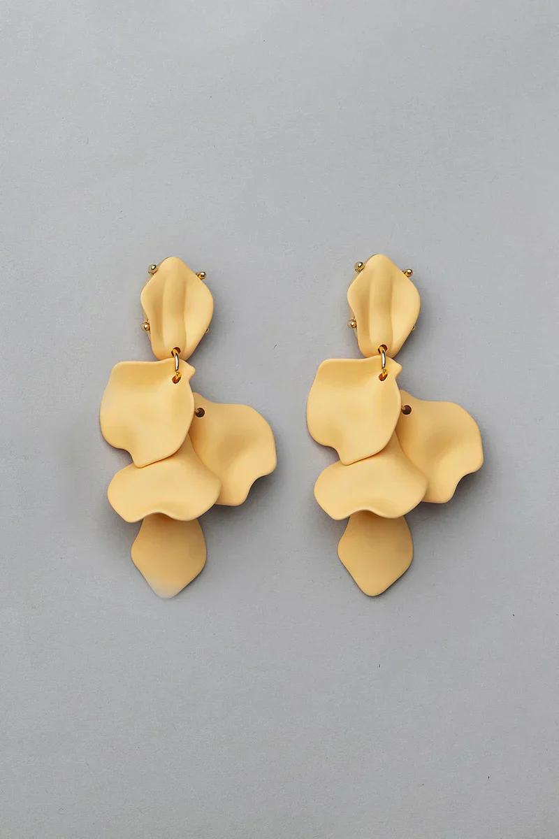 Bow 19 korvakorut, LEAF EARRINGS Keltainen