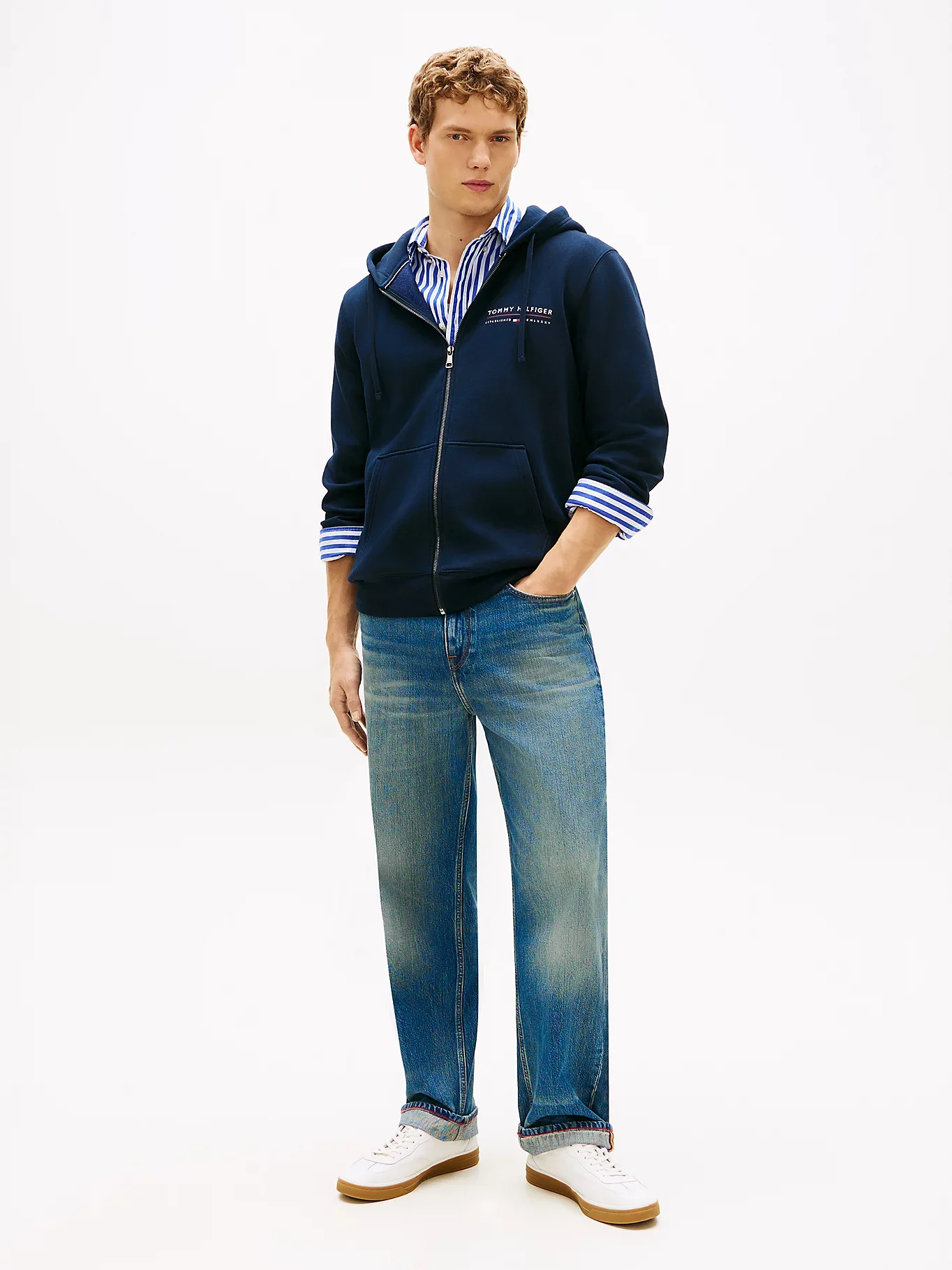 Tommy Hilfiger miesten huppari Brand Love TR Lockup FZ Hoody, tummansininen - Image 3