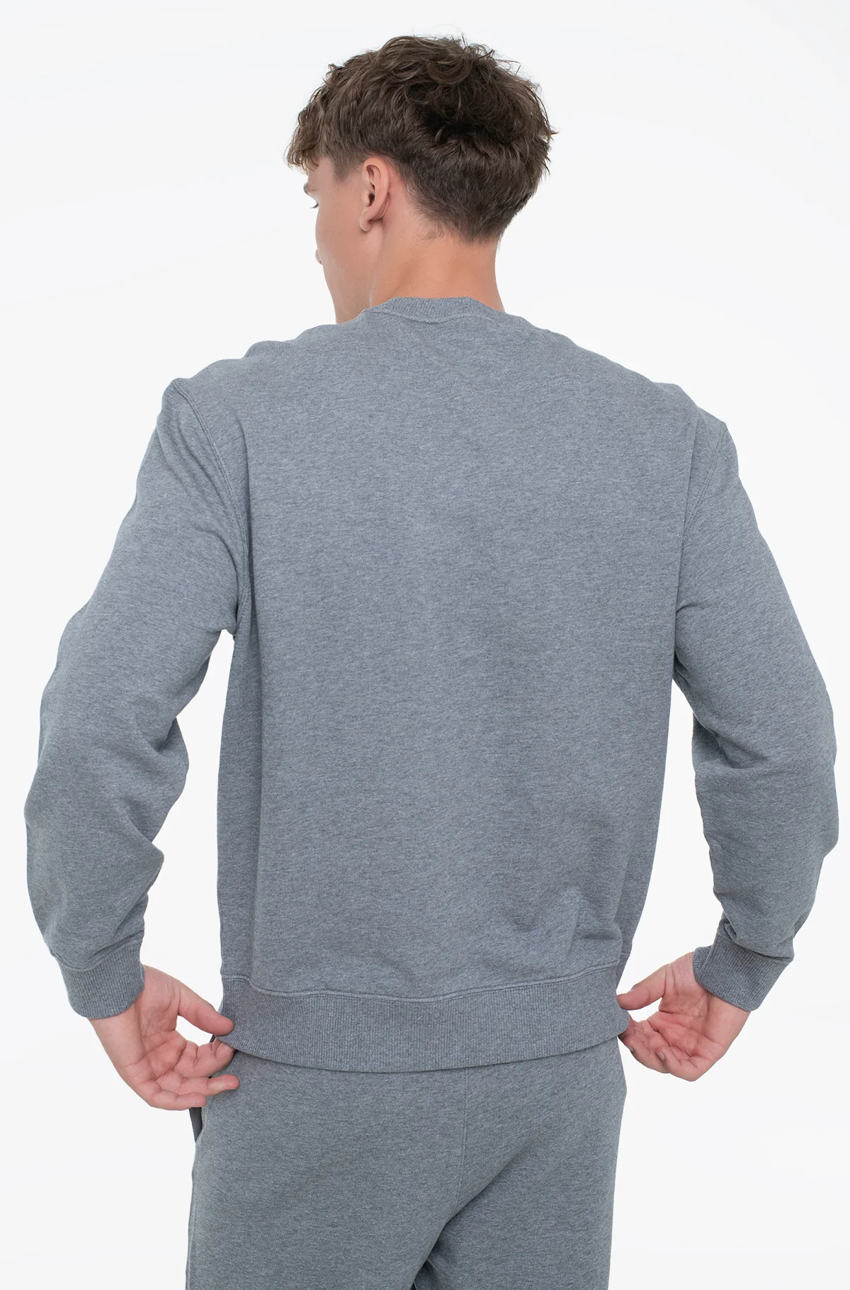Calvin Klein Jeans miesten collegepaita, LS EU 350TERRY MONOGRAM CN SWEATER Tummanharmaa - Image 2