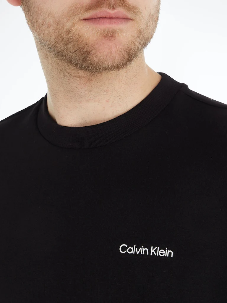 Calvin Klein Menswear Miesten Collegepaita, MICRO LOGO REPREVE SWEATSHIRT NS Musta - Image 3