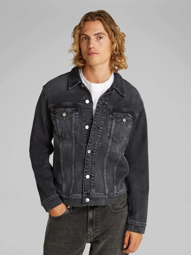 Calvin Klein Jeans miesten farkkutakki, SLIM DENIM JACKET BLACK Musta