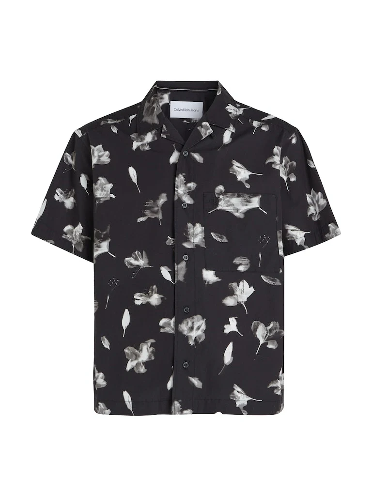 Calvin Klein Jeans Miesten Kauluspaita, AOP SS SHIRT Musta - Image 3