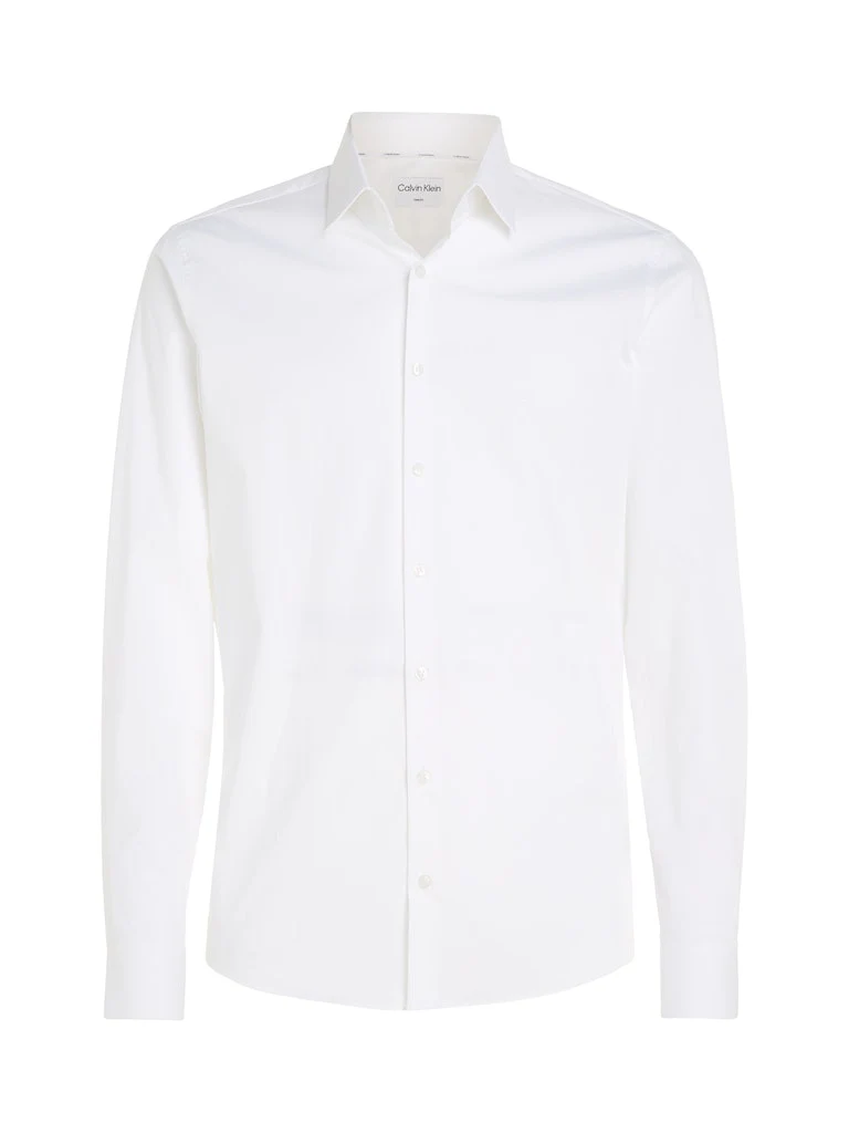 Calvin Klein Menswear Miesten Kauluspaita, POPLIN STRECH SLIM SHIRT NOS Valkoinen - Image 4