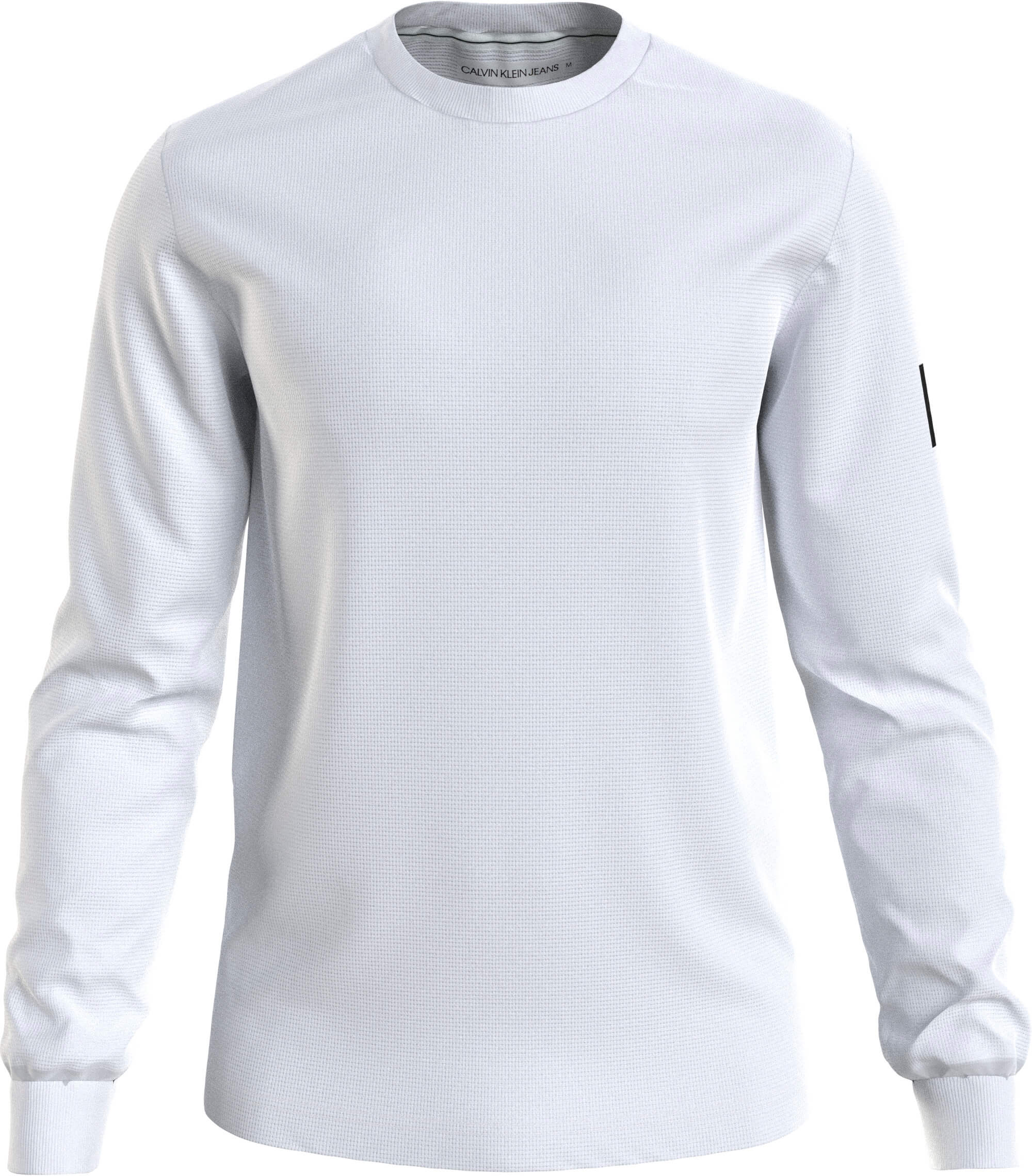 Calvin Klein Jeans Miesten Paita, MONOLOGO BADGE WAFFLE LS TEE Valkoinen