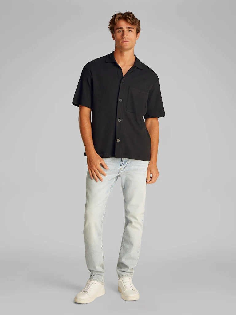 Calvin Klein Jeans miesten paitatakki, CHUNKY WAFFLE SS HWK OVERSHIRT Musta - Image 3