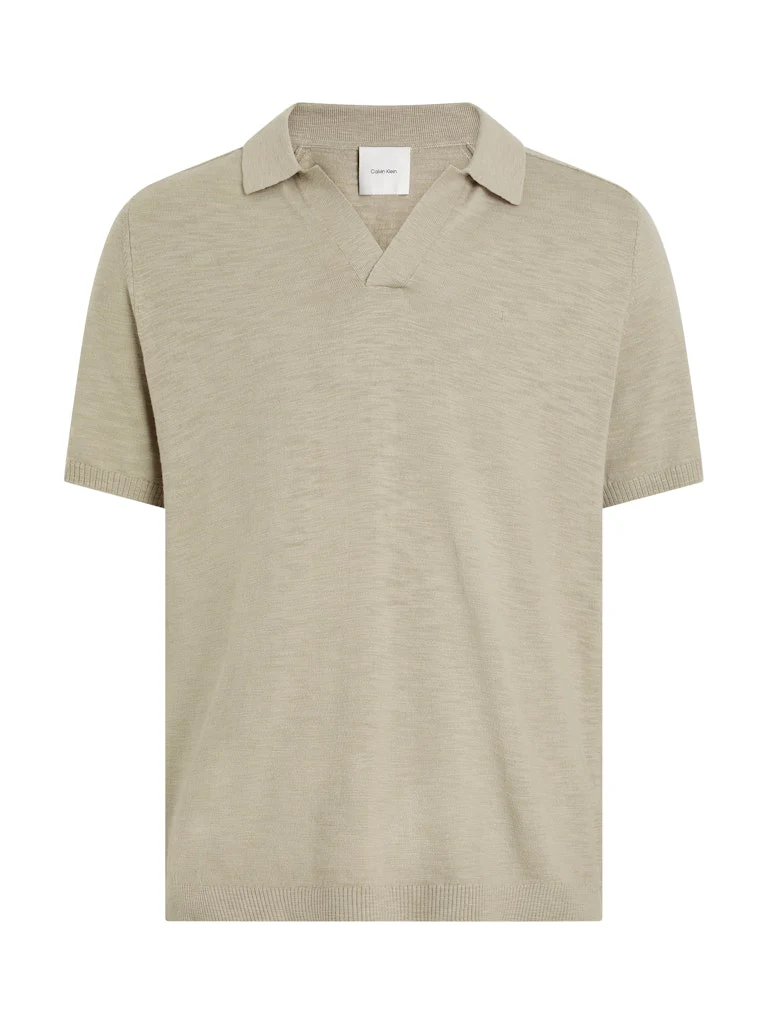 Calvin Klein Menswear miesten pikeepaita, KNITTED SLUB TEXTURE POLO Beige - Image 3
