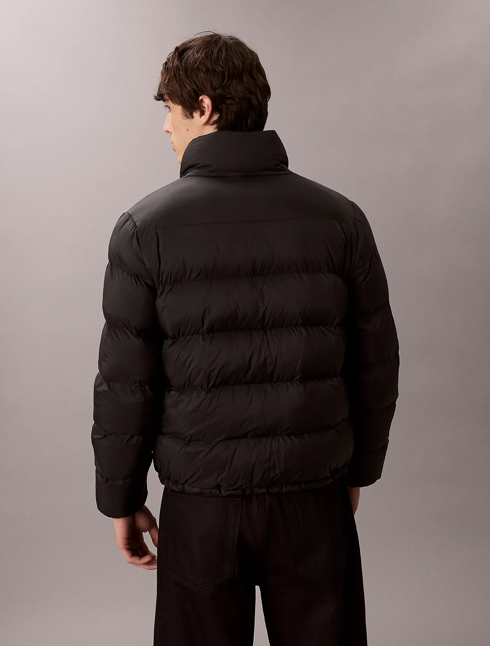 Calvin Klein Jeans miesten Puffertakki, LS NYLON MONOGRAM PUFFER JACKET Musta - Image 4
