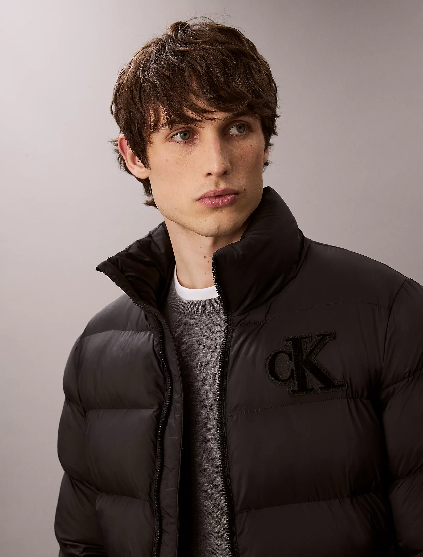 Calvin Klein Jeans miesten Puffertakki, LS NYLON MONOGRAM PUFFER JACKET Musta - Image 5