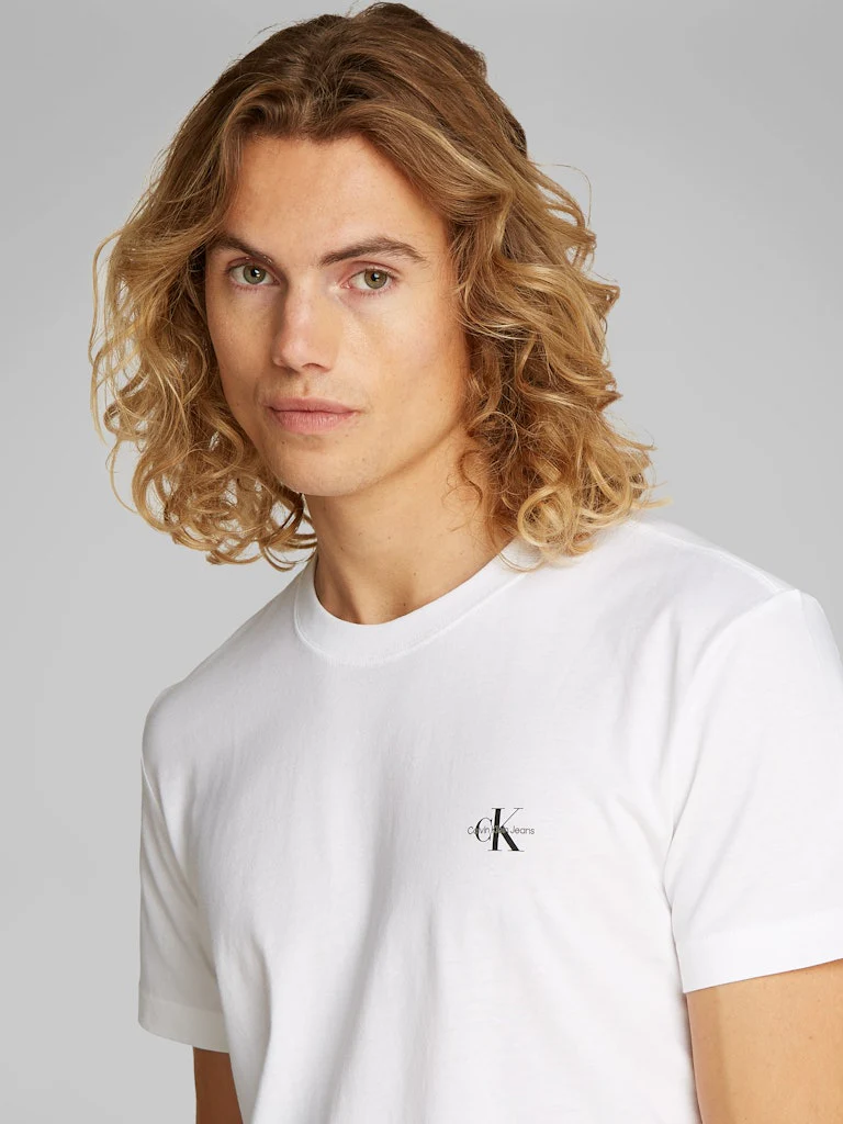Calvin Klein Jeans Miesten T-paita  MONOGRAM T-SHIRT Valkoinen - Image 3