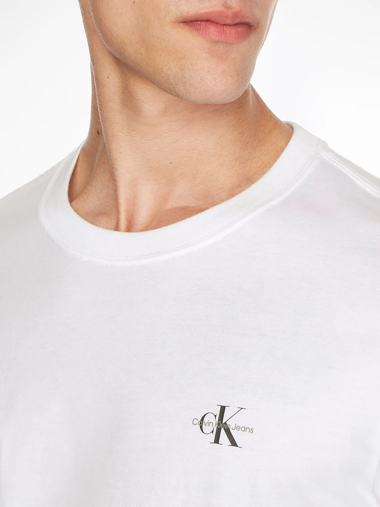 Calvin Klein Jeans Miesten T-paita  MONOGRAM T-SHIRT Valkoinen - Image 4