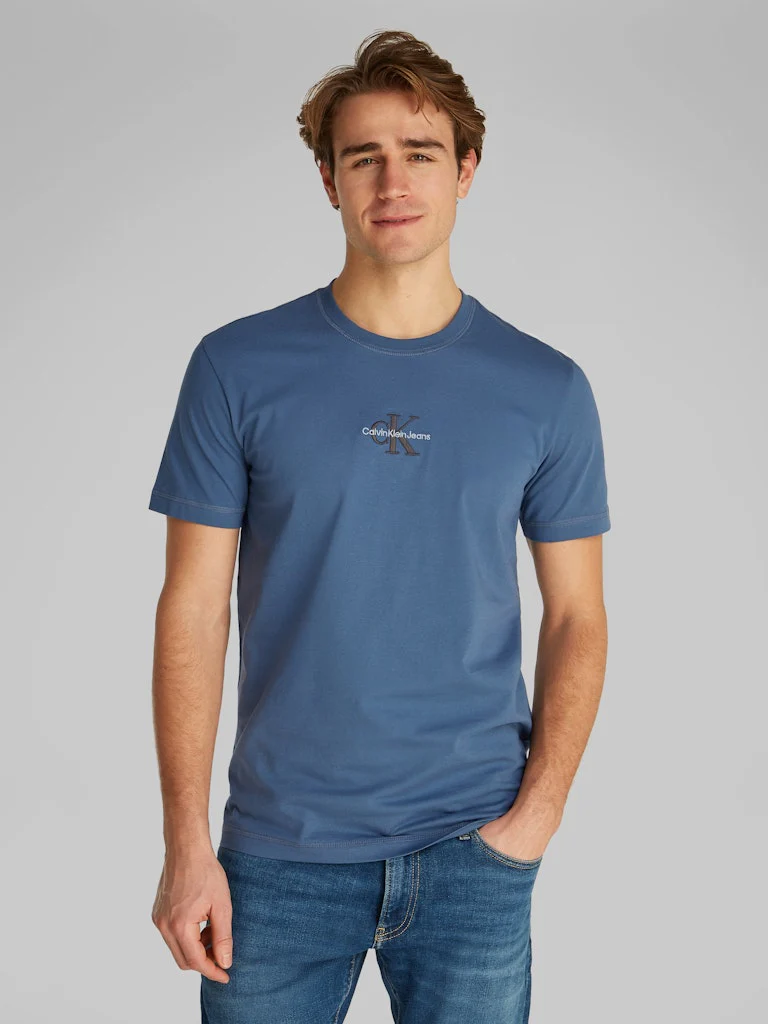 Calvin Klein Jeans miesten t-paita, MONOLOGO TEE, CK1 Sininen