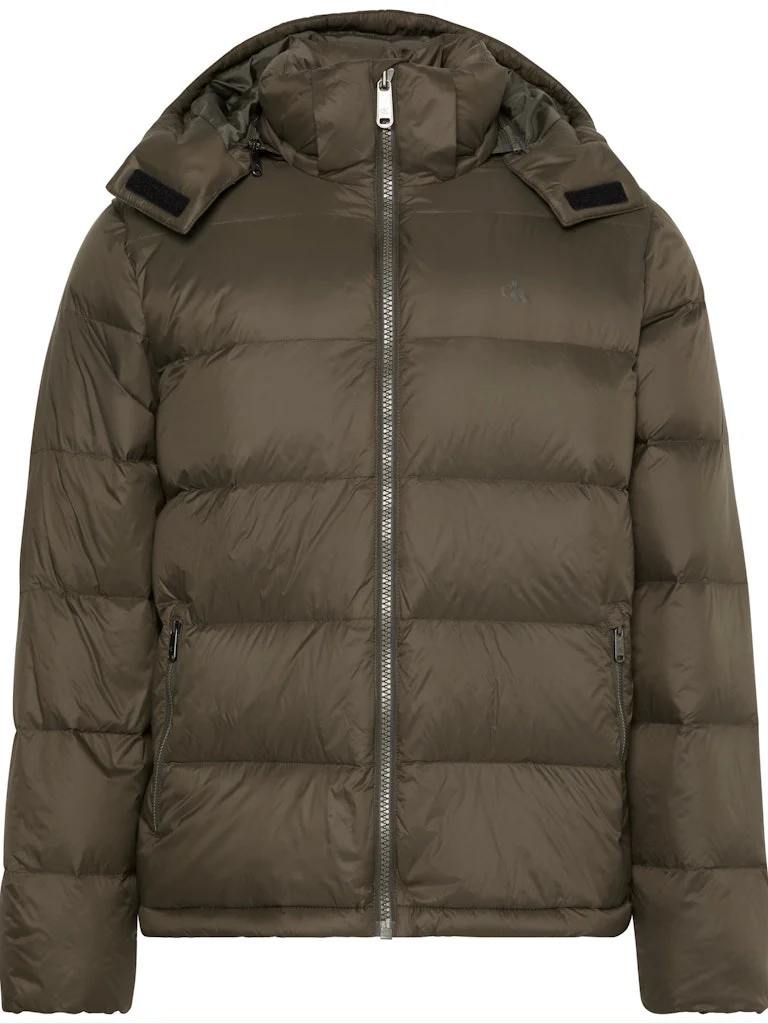 Calvin Klein Jeans miesten untuvatakki, K LS NYLON ZIPOFF HOOD DOWN PUFFERJACKET Khaki