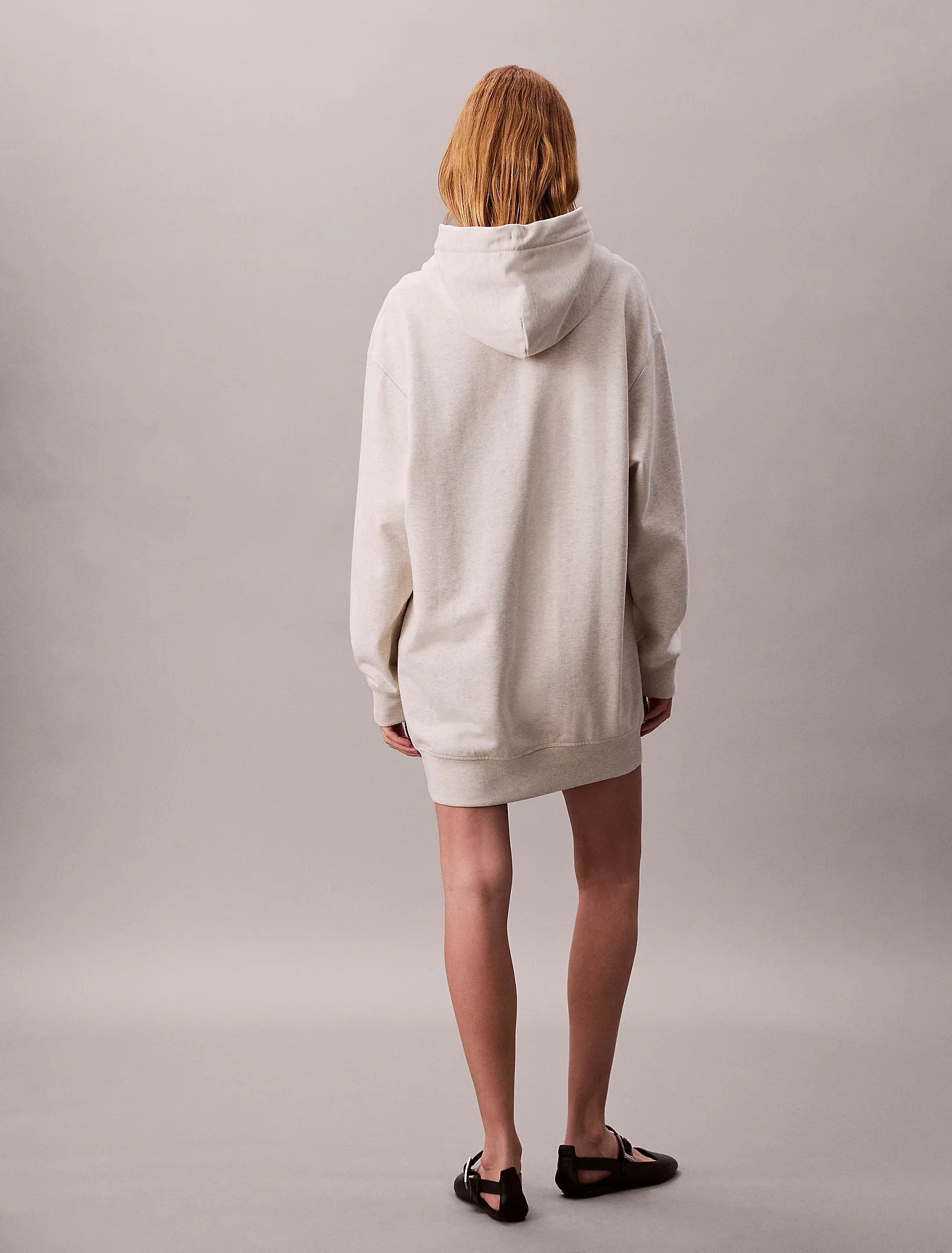 Calvin Klein Jeans naisten collegemekko, LS MONOLOGO PREMIUM TERRY HOODIE Luonnonvalkoinen - Image 5
