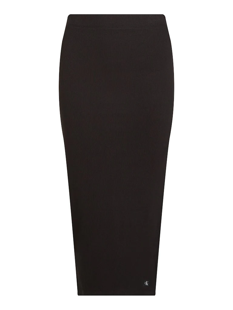 Calvin Klein Jeans naisten hame, WOVEN LABEL RIB SKIRT Musta - Image 5