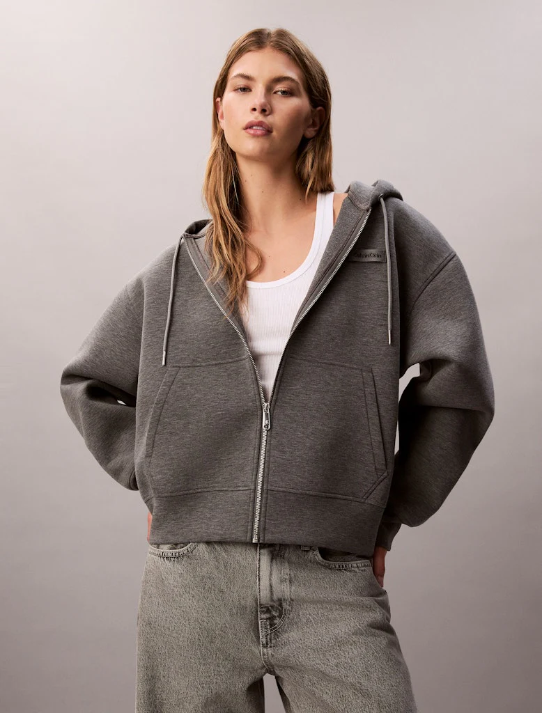Calvin Klein Jeans naisten huppari, LS SCUBA HOODIE Vaaleanharmaa - Image 6