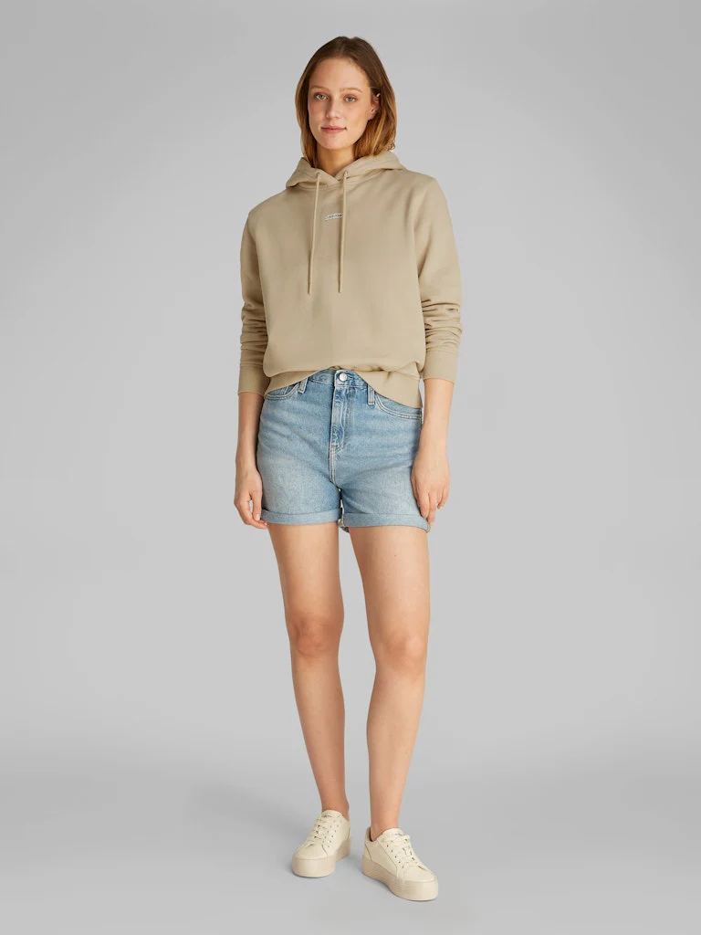 Calvin Klein Jeans naisten huppari, PLACED INSTITUTIONAL HOODIE Vaalea Beige - Image 2