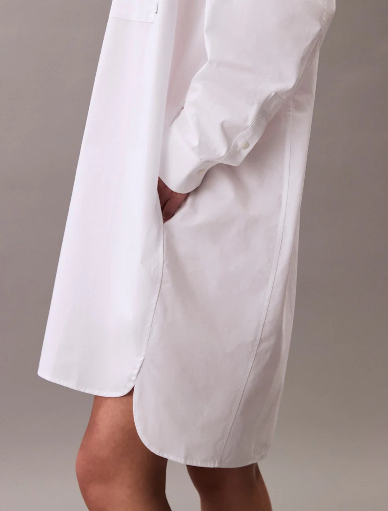 Calvin Klein Jeans naisten paitamekko, COTTON OVERSIZED MINI SHIRTDRESS Valkoinen - Image 3