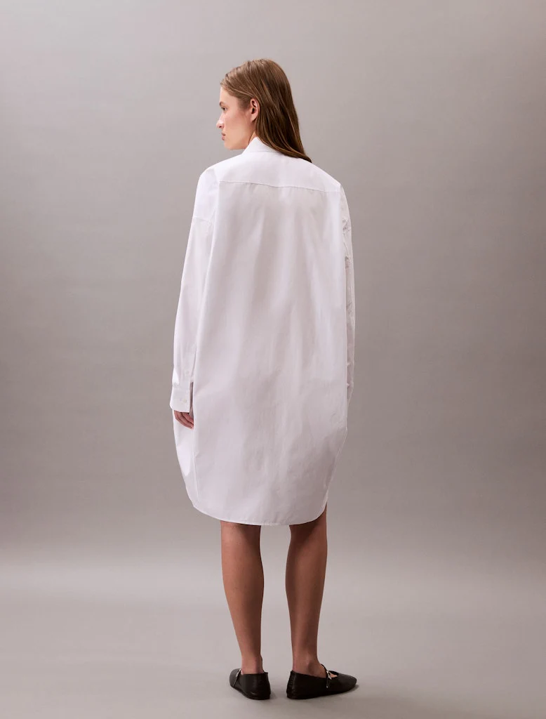 Calvin Klein Jeans naisten paitamekko, COTTON OVERSIZED MINI SHIRTDRESS Valkoinen - Image 4