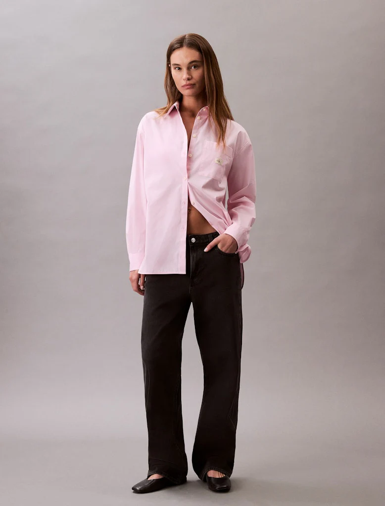 Calvin Klein Jeans naisten paitapusero, POPLIN RELAXED SHIRT Vaaleanpunainen