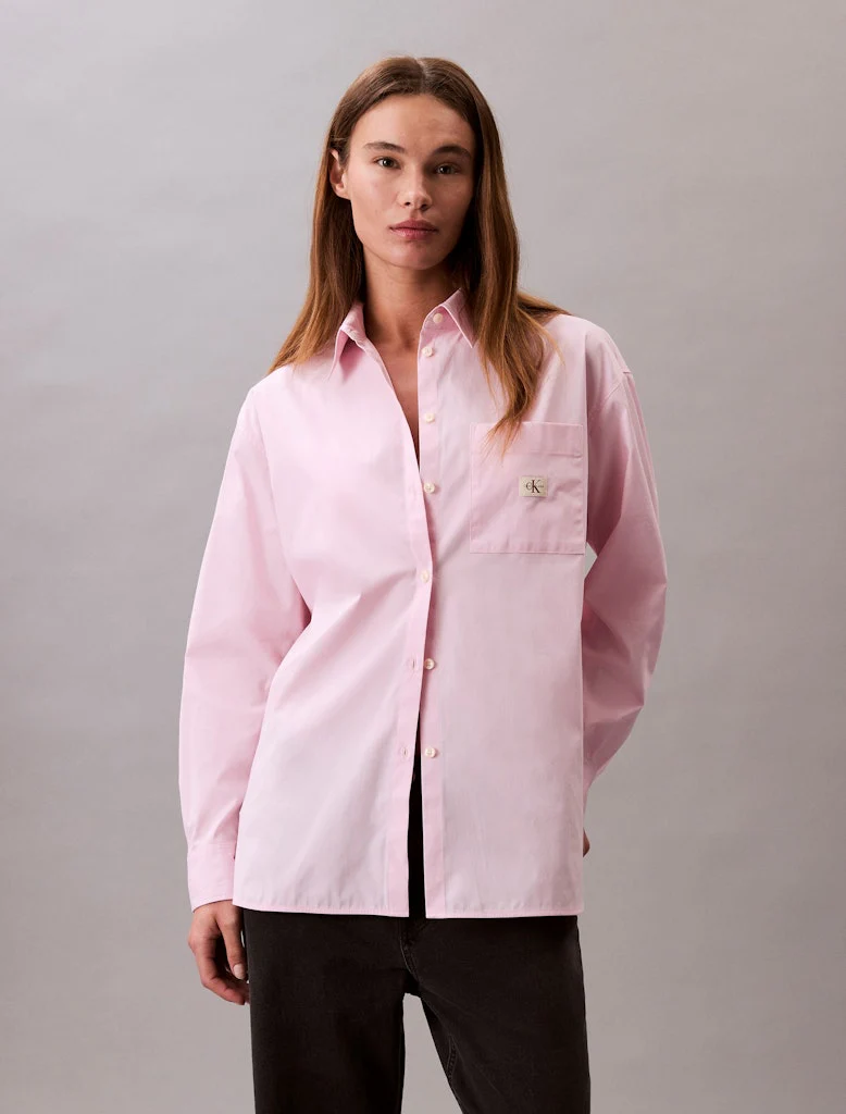 Calvin Klein Jeans naisten paitapusero, POPLIN RELAXED SHIRT Vaaleanpunainen - Image 2