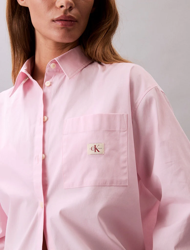 Calvin Klein Jeans naisten paitapusero, POPLIN RELAXED SHIRT Vaaleanpunainen - Image 3